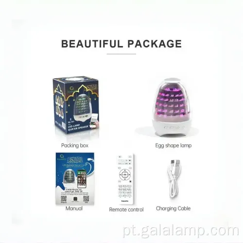 Alto-falante Bluetooth para o Alcorão e Luz Noturna